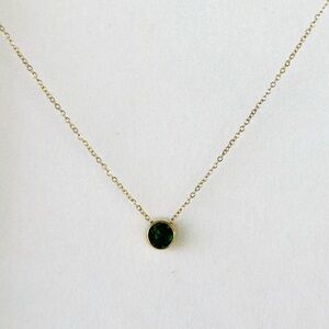 Neiman Marcus Gold Necklace with Emerald Green Pendant